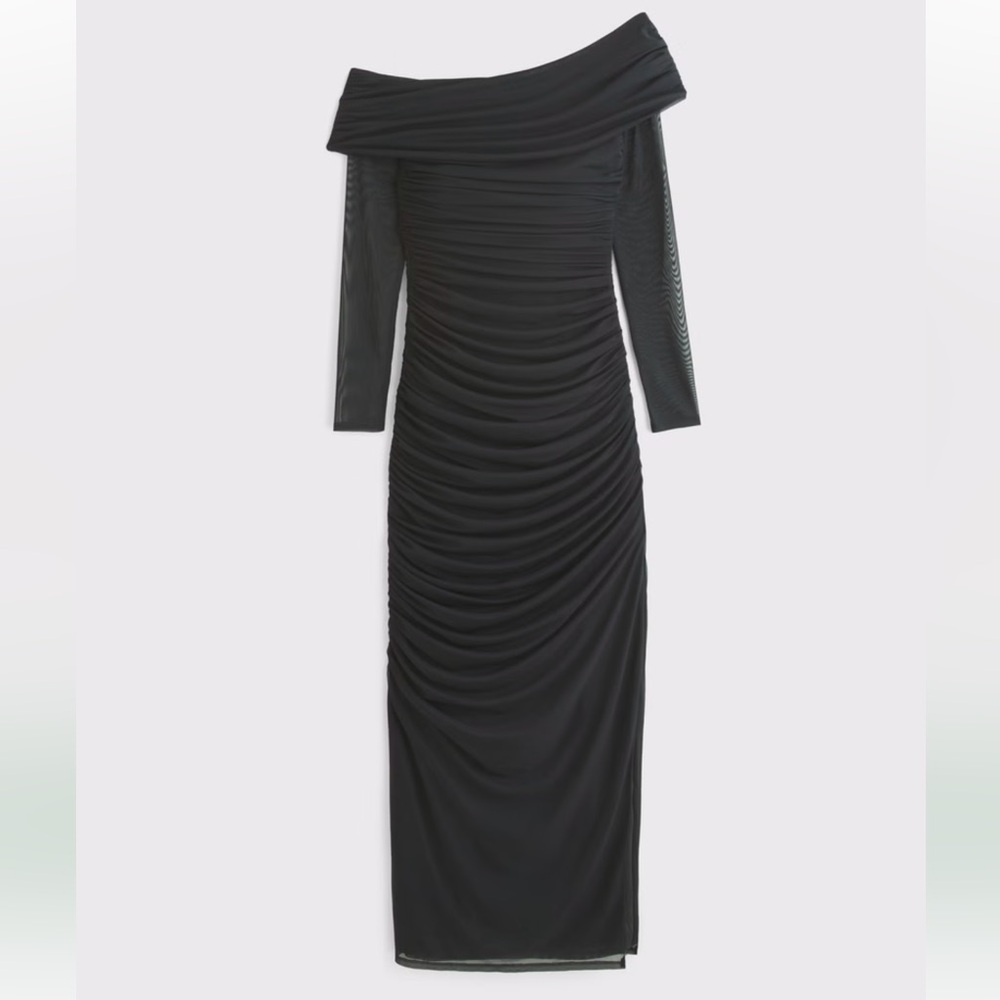Black off shoulder maxi dress